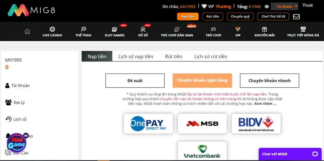 Hướng Dẫn Cách Nạp Tiền Mig8 Vào Tài Khoản Game Nhanh Nhất